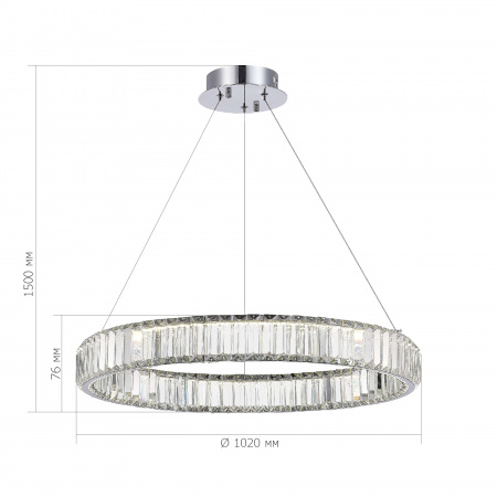 ST LUCE SL1622.113.01 Люстра подвесная ST-Luce Хром/Прозрачный LED 1*68W 4000K ТИВОЛИ