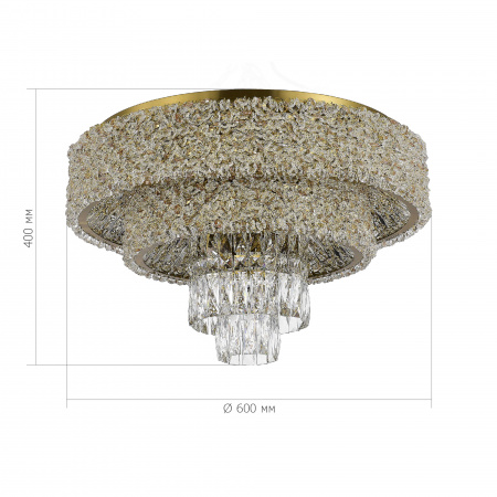 ST LUCE SL1637.302.16 Светильник потолочный ST-Luce Латунь/Прозрачный, Янтарный E14 16*60W СЕЛИНЕ