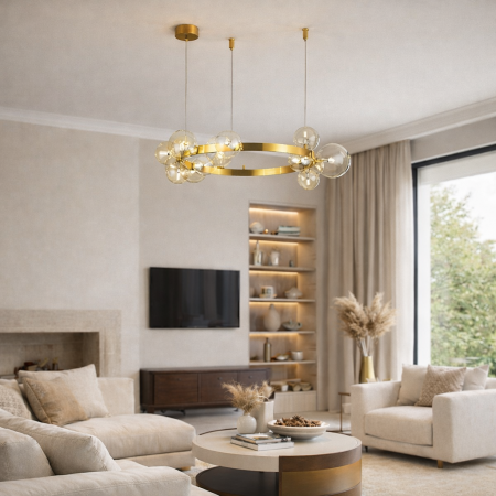 ST LUCE SL1165.303.15 Светильник подвесной ST-Luce Бронза/Коньячный G4 15*5W НЕКТОН