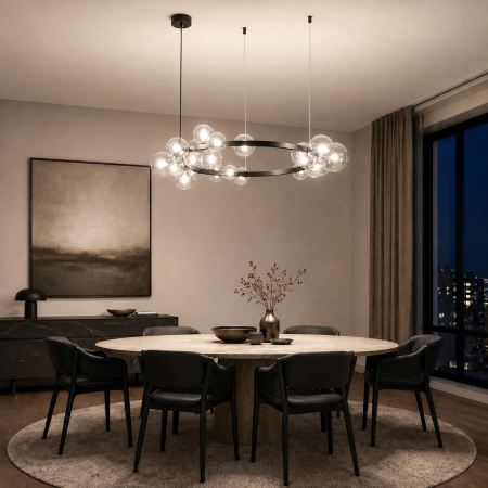 ST LUCE SL1165.403.24 Светильник подвесной ST-Luce Черный/Прозрачный G4 24*5W НЕКТОН