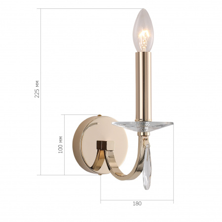 ST LUCE SL1405.201.01 Светильник настенный ST-Luce Латунь/Прозрачный E14*1 40W ЭЛЕГАНС