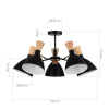 EVOLUCE SLE1256-402-05 Светильник потолочный Черный/Черный, Светлое дерево, Золотистый E14 5*40W ВИСТА