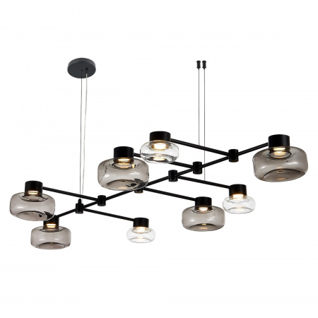 ST LUCE SL6005.403.08 Светильник подвесной ST-Luce Черный/Дымчатый, Прозрачный LED 8*3W 3000K ВАЛЛО