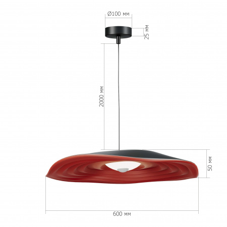 ST LUCE SL6208.411.12 Светильник подвесной ST-Luce Черный/Черный, Оранжевый LED 1*12W 3000K ОАЗИС
