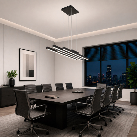 ST LUCE SL933.403.04 Люстра подвесная ST-Luce Черный/Белый,Черный LED 1*38W 3000K/4000K/6000K САМЕНТО