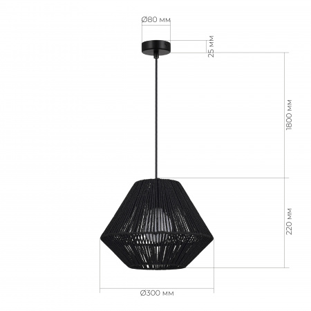 EVOLUCE SLE6025-403-01 Светильник подвесной черный/черный E27 1*40W СЕННА