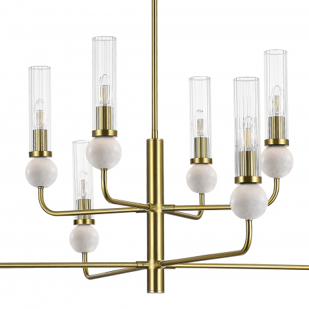 ST LUCE SL1244.303.08 Светильник подвесной ST-Luce латунь/прозрачный E14 8*40W МЕДЕА