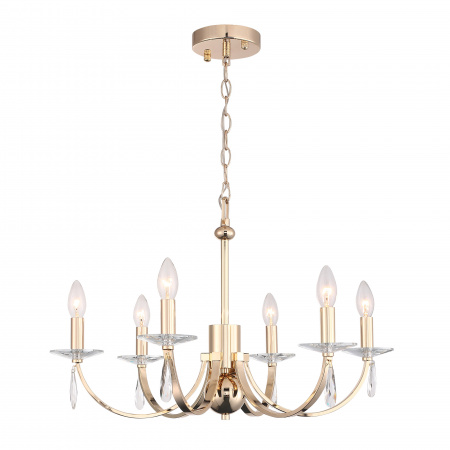ST LUCE SL1405.203.06 Люстра подвесная ST-Luce Латунь/Латунь, Прозрачный E14 6*40W ЭЛЕГАНС