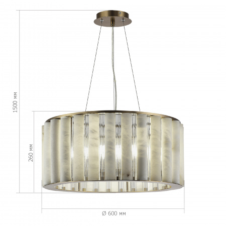ST LUCE SL1516.303.08 Светильник подвесной ST-Luce Бронза, Прозрачный/Белый алебастр E14 8*40W ДИЛАЙТ