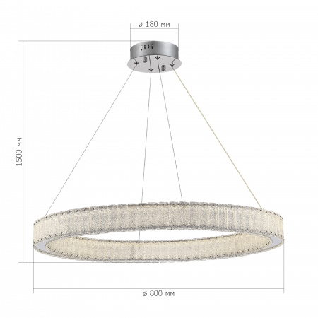 ST LUCE SL6008.123.01 Люстра подвесная ST-Luce Хром/Хром LED 1*40W 3000K ЛАТОЦЦО