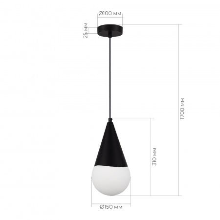 EVOLUCE SLE1197-403-01 Светильник подвесной Черный/Белый E27 1*40W ФИОРИ
