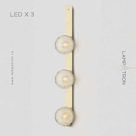 Настенный светильник Lampatron LEROY LEEN WALL, 3 лампы. Цвет Латунь