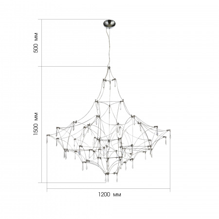 ST LUCE SL6601.113.114 Светильник подвесной ST-Luce Хром/Прозрачный LED 114*0,5W 3000K ГРАВЕТТА