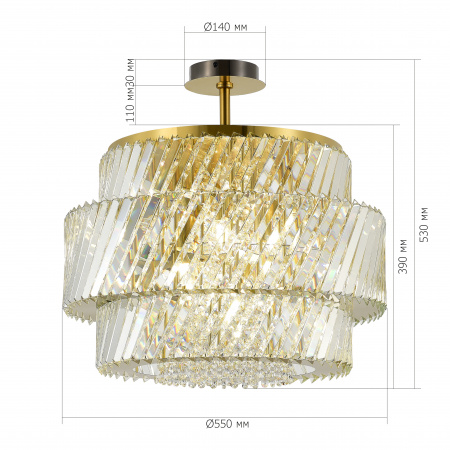 ST LUCE SL6138.313.12 Светильник потолочный ST-Luce латунь/прозрачный E14 12*40W РИТЦ