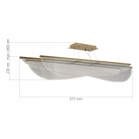 ST LUCE SL6509.223.01 Светильник подвесной ST-Luce Золотистый/Прозрачный LED 1*60W 4000K ФЕЗАЛЕ