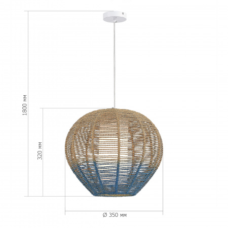ST LUCE SL1514.513.01 Светильник подвесной ST-Luce Белый/Бежевый,Синий E27 1*40W ВИМИНИ