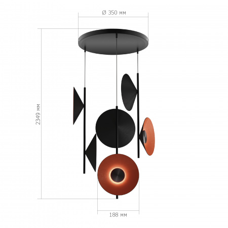 ST LUCE SL3003.403.09 Светильник подвесной ST-Luce Черный/Оранжевый, Черный LED 9*2W 3000K СЕНТИТО