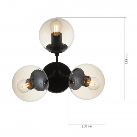 ST LUCE SL549.411.03 Бра ST-Luce Черный/Янтарный E27 3*40W СТАМПО