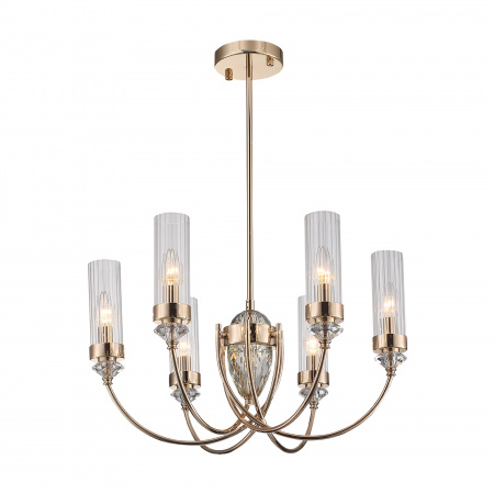 ST LUCE SL1402.203.06 Люстра подвесная ST-Luce Золото/Прозрачный E14*6 40W ЭЛЕГРА