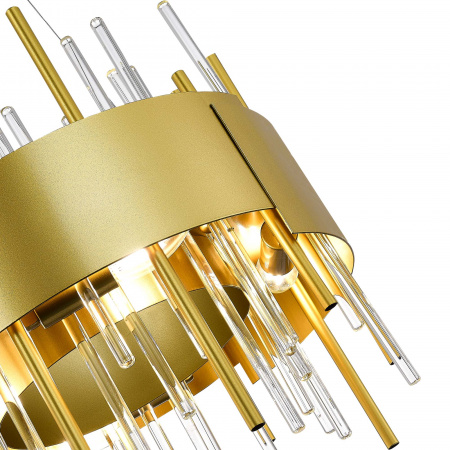 ST LUCE SL1633.203.08 Люстра подвесная ST-Luce Матовое золото/Матовое золото,Прозрачный E14 8*40W ОЛЬВЕРА