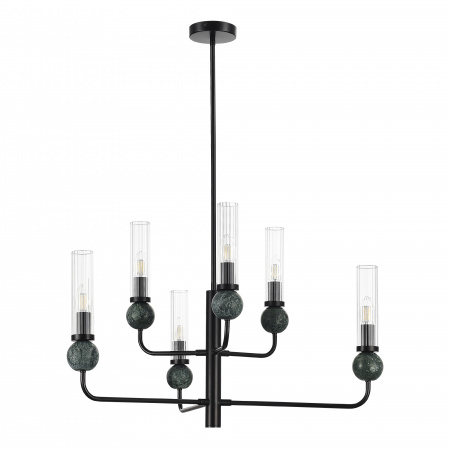 ST LUCE SL1244.403.06 Светильник подвесной ST-Luce черный/прозрачный E14 6*40W МЕДЕА