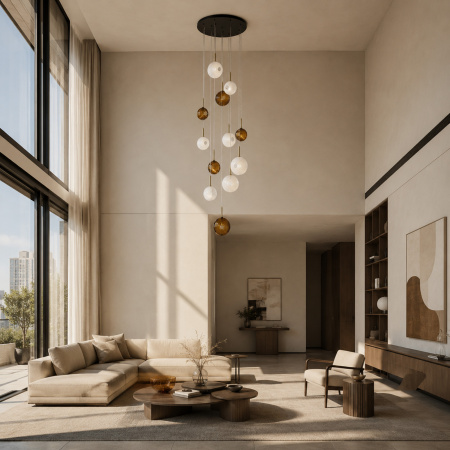ST LUCE SL1183.543.12 Светильник подвесной ST-Luce Латунь/Черный, Белый G4 12*5W ФОЛИНЬО
