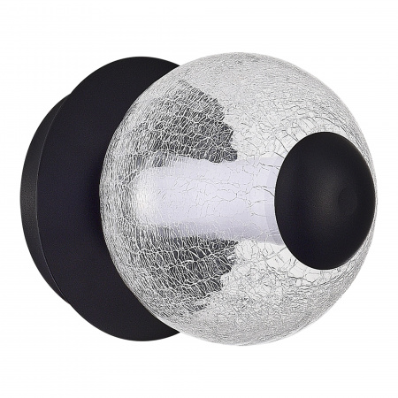 ST LUCE SL6120.401.01 Светильник настенный ST-Luce Черный/Прозрачное кракелированное стекло LED 1*8,5W 3000K ПИК