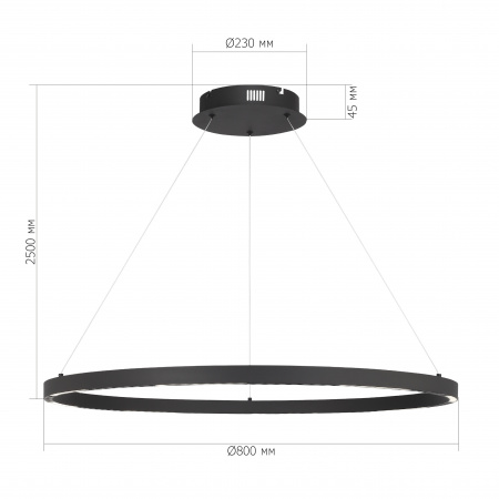 ST LUCE SL6238.443.01 Светильник подвесной ST-Luce черный/черный LED 1*43W 4000K ПАРИЛЛА