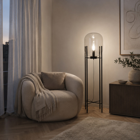 ST LUCE SL1050.525.01 Торшер ST-Luce Черный/Коньячный E27 1*40W (из 2-х коробок) БУРАСКА