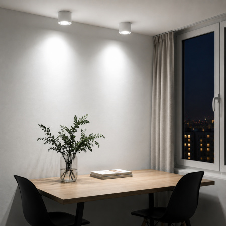 ST LUCE ST761.543.10 Светильник потолочный белый LED 1*10W 4000K 530Lm Ra 90 36° IP20 D80xH70 170-240VV Накладные светильники