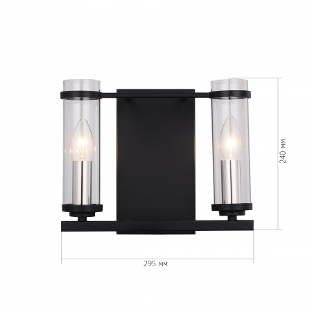 ST LUCE SL334.401.02 Бра ST-Luce Черный, Никель/Прозрачный E14 2*60W БИКЕРО