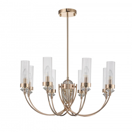 ST LUCE SL1402.203.08 Люстра подвесная ST-Luce Золото/Прозрачный E14*8 40W ЭЛЕГРА