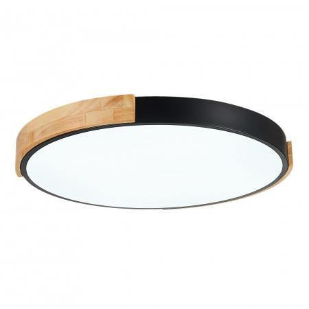 EVOLUCE SLE201342-01 Светильник потолочный Черный, Светлое дерево/Белый LED 1*40W 3000K/4000K/6000K ДЕЛИА