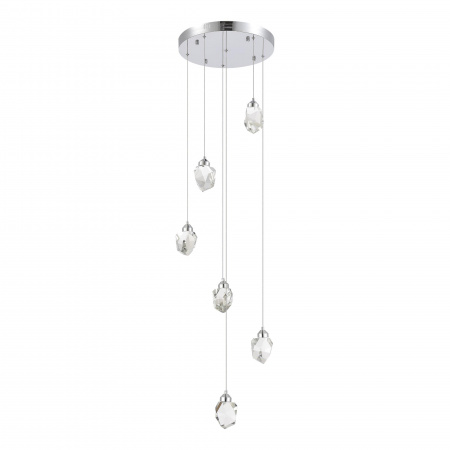 ST LUCE SL6114.103.06 Светильник подвесной ST-Luce Хром/Прозрачный LED 6*3W 3000K КАСКАТО