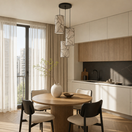 ST LUCE SL6228.403.03 Светильник подвесной ST-Luce Черный/Бежевый E27 3*60W РУТ