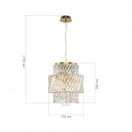 ST LUCE SL6138.303.04 Светильник подвесной ST-Luce латунь/прозрачный E14 4*40W РИТЦ