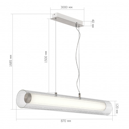 ST LUCE SL2010.103.01 Светильник подвесной ST-Luce Никель/Белый, Прозрачный LED 1*33W 3000K/4000K ЭНФИС