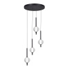 ST LUCE SL6120.403.04 Светильник подвесной ST-Luce Черный/Прозрачное кракелированное стекло LED 4*8,5W 3000K ПИК
