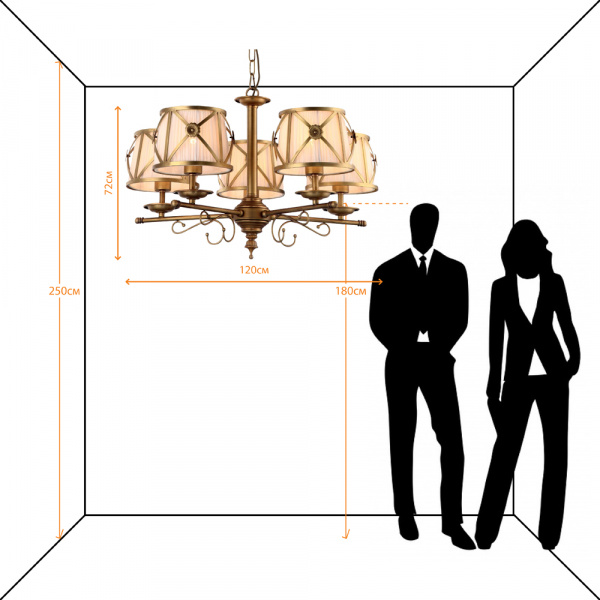 Подвесная люстра Arte Lamp CHIC A2806LM-5SR