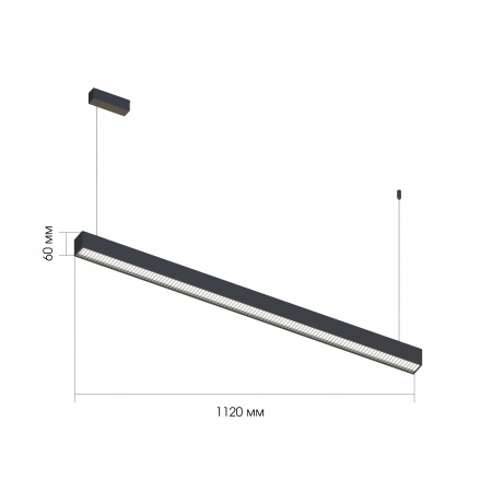 ST LUCE ST612.433.32 Светильник подвесной Черный LED 1*35W 3000K 2167Lm 120° IP20 L1120xW50xH60 180-220V Подвесные светильники