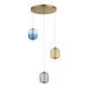 ST LUCE SL1193.303.03 Светильник подвесной ST-Luce Латунь/Янтарный,Дымчатый,Голубой LED 3*11,2W 3000K САММЕР