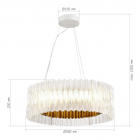 ST LUCE SL6012.203.01 Светильник подвесной ST-Luce Золотистый/Прозрачный LED 1*64W НАЗАРЕ