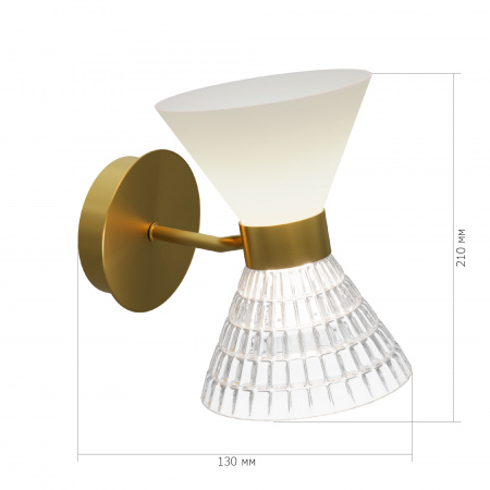 ST LUCE SL2004.301.02 Светильник настенный ST-Luce латунь/прозрачный, белый, латунь G9 LED 2*5W СПИРИТ