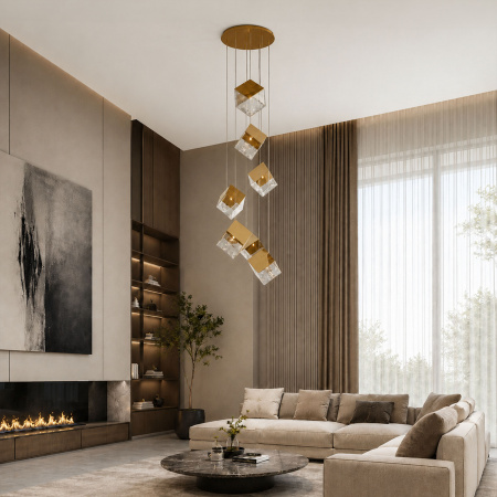 ST LUCE SL1182.203.06 Светильник подвесной ST-Luce Золотистый/Прозрачный, Золотистый G9 6*5W РИЕЛЛО