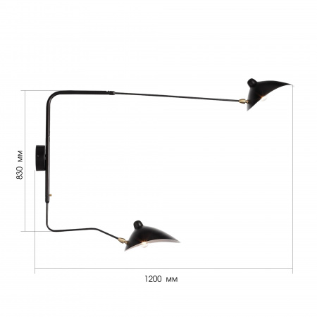 ST LUCE SL305.401.02 Светильник настенный ST-Luce Черный/Черный, Белый E27 2*60W СПРУЦЦО