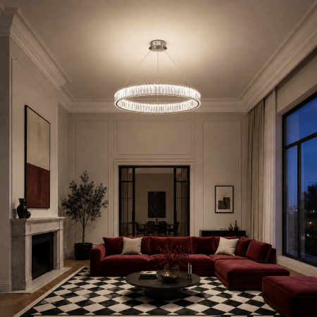 ST LUCE SL1622.113.01 Люстра подвесная ST-Luce Хром/Прозрачный LED 1*68W 4000K ТИВОЛИ