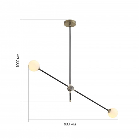 ST LUCE SL429.403.02 Светильник потолочный ST-Luce Черный, Золото/Белый G9 2*5W БАСТОН