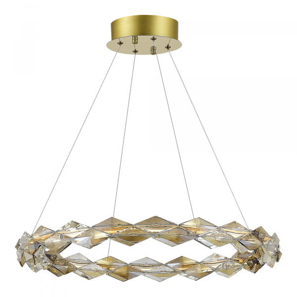 ST LUCE SL6009.203.01 Люстра подвесная ST-Luce Золотистый/Прозрачный,Янтарный LED 1*30W 3000K ДИАМАНТА