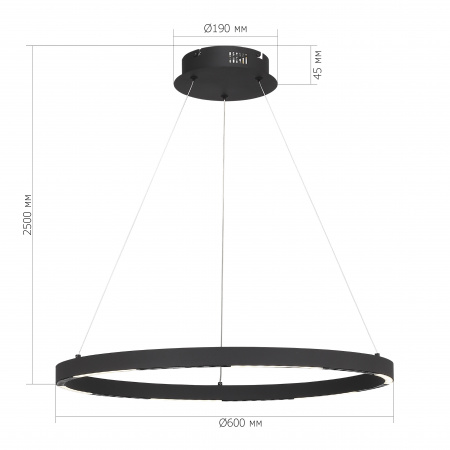 ST LUCE SL6238.433.01 Светильник подвесной ST-Luce черный/черный LED 1*32W 4000K ПАРИЛЛА