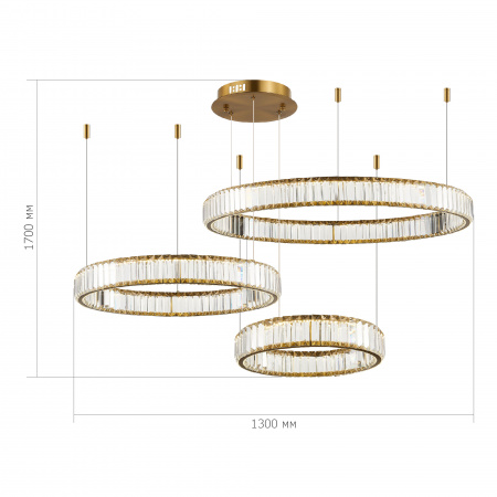 ST LUCE SL1622.313.03 Люстра подвесная ST-Luce Латунь/Прозрачный LED 1*122W 4000K ТИВОЛИ